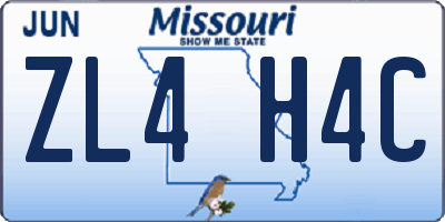 MO license plate ZL4H4C