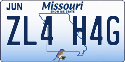 MO license plate ZL4H4G