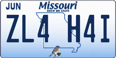 MO license plate ZL4H4I