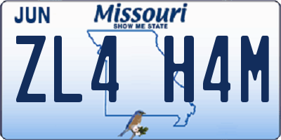 MO license plate ZL4H4M
