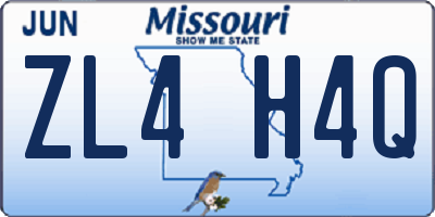 MO license plate ZL4H4Q