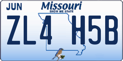 MO license plate ZL4H5B