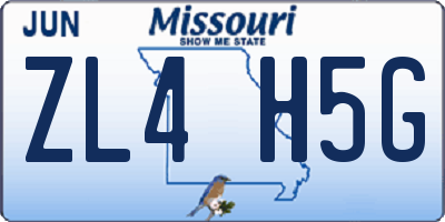 MO license plate ZL4H5G