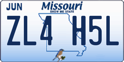 MO license plate ZL4H5L