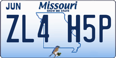 MO license plate ZL4H5P