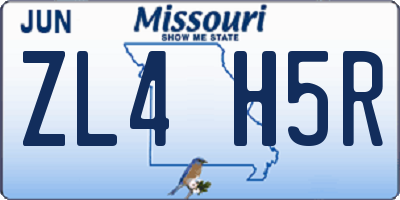 MO license plate ZL4H5R