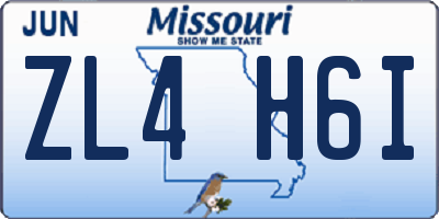 MO license plate ZL4H6I