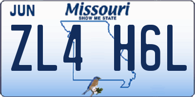 MO license plate ZL4H6L
