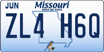 MO license plate ZL4H6Q