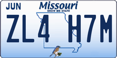 MO license plate ZL4H7M