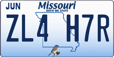 MO license plate ZL4H7R