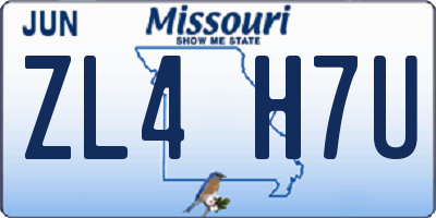 MO license plate ZL4H7U