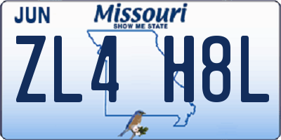 MO license plate ZL4H8L