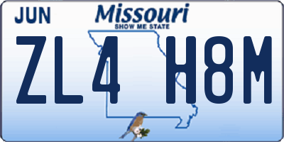 MO license plate ZL4H8M