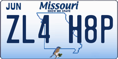 MO license plate ZL4H8P