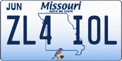 MO license plate ZL4I0L