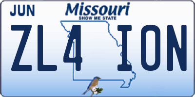 MO license plate ZL4I0N