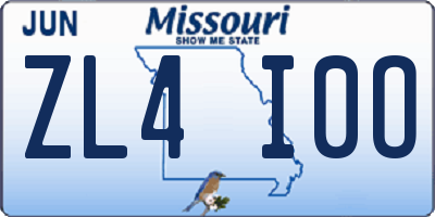 MO license plate ZL4I0O