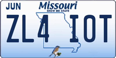 MO license plate ZL4I0T