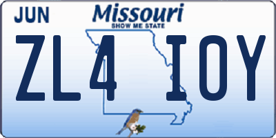 MO license plate ZL4I0Y