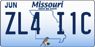 MO license plate ZL4I1C