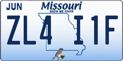 MO license plate ZL4I1F