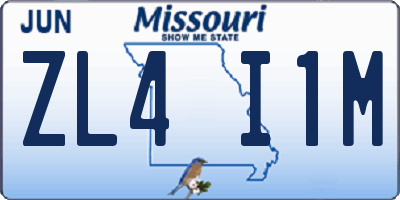 MO license plate ZL4I1M
