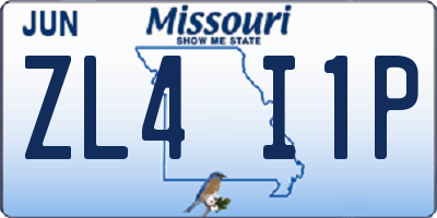 MO license plate ZL4I1P