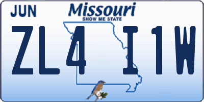 MO license plate ZL4I1W
