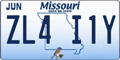 MO license plate ZL4I1Y