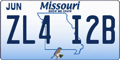 MO license plate ZL4I2B