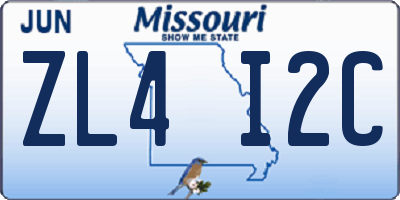 MO license plate ZL4I2C