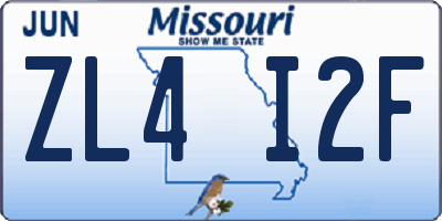 MO license plate ZL4I2F