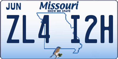 MO license plate ZL4I2H