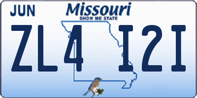 MO license plate ZL4I2I