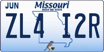 MO license plate ZL4I2R