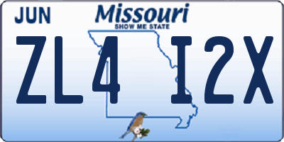 MO license plate ZL4I2X