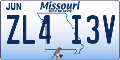 MO license plate ZL4I3V