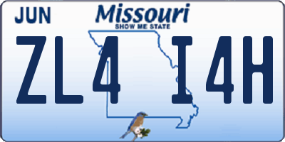 MO license plate ZL4I4H