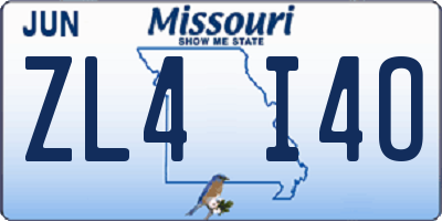 MO license plate ZL4I4O