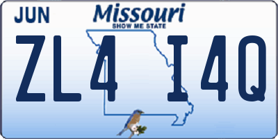 MO license plate ZL4I4Q