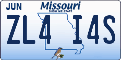 MO license plate ZL4I4S