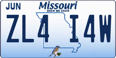 MO license plate ZL4I4W