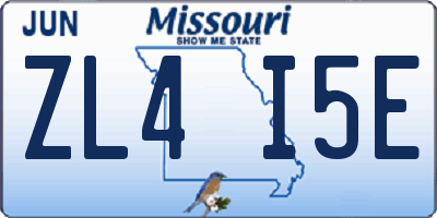 MO license plate ZL4I5E
