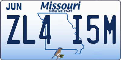 MO license plate ZL4I5M