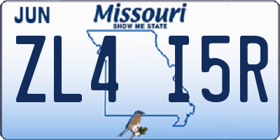 MO license plate ZL4I5R