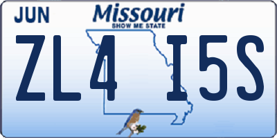 MO license plate ZL4I5S