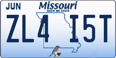 MO license plate ZL4I5T