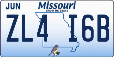 MO license plate ZL4I6B