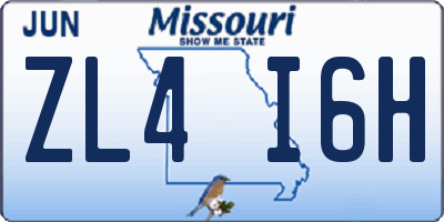 MO license plate ZL4I6H